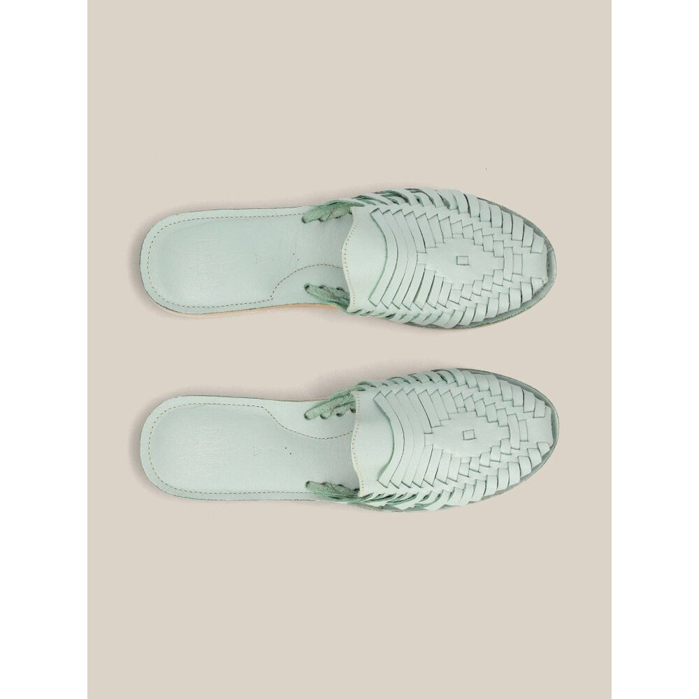 Mint Green Woven Sandals